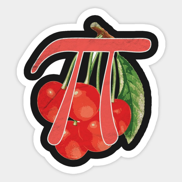 Pi Day Math Cherry Men Women Kids T-shirt Sticker by MalarkeyPie